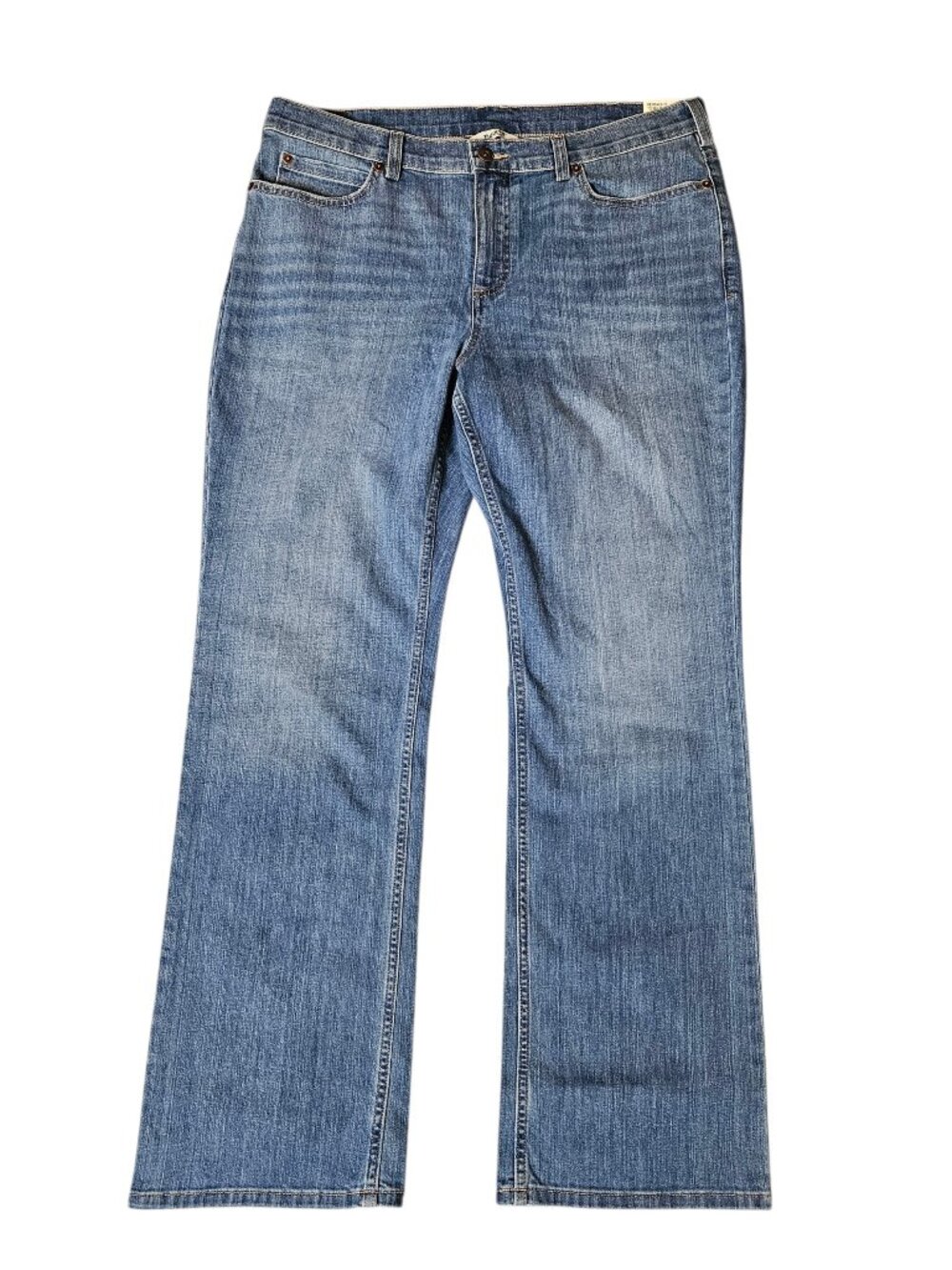 NWT Duluth DuluthFlex Daily Denim Bootcut Jeans Women's 14 Mid Rise Blue Casual